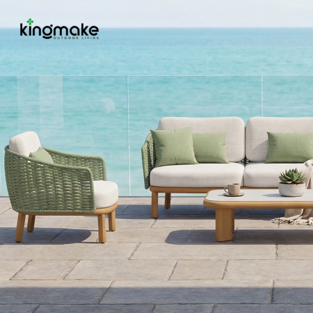 luxury teak woven luvia collection sofa