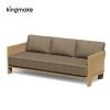 Modern Wood Grain Powder-Coated Aluminum Three-Seater Sofa KMD18024