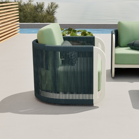 Modern Aluminum URound Collection Single Sofa KM18014