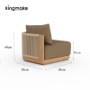 Laguna Collection Teak Modular Outdoor Sectional Sofa with Hand-Woven Rope
