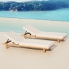 High-end Outdoor Solid Teak Sun Lounger KMD18003