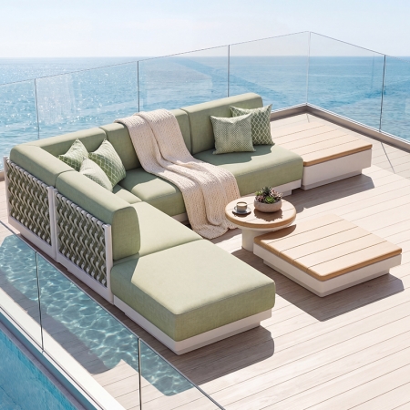 modern aluminum vintis collecton l-shape sofa