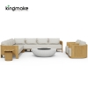 luxury teak amalfi collection outdoor sofa set with fire pit 