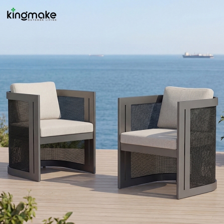 high-end aluminum capri collection dining chair