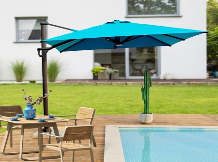 High-end Aluminum LED Square Cantilever Umbrellas KMS8609A 