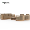 Laguna Collection Teak Outdoor Sofa Set with Hand-Woven Rope