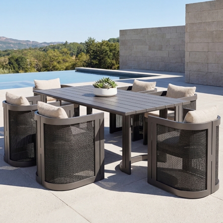 high-end aluminum capri collection dining set