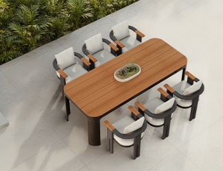 Modern Aluminum Outdoor Table Set KMD18004