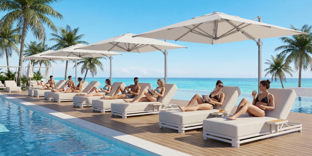 hotel resort pool outdoor furniture commercial grade aluminum lounger